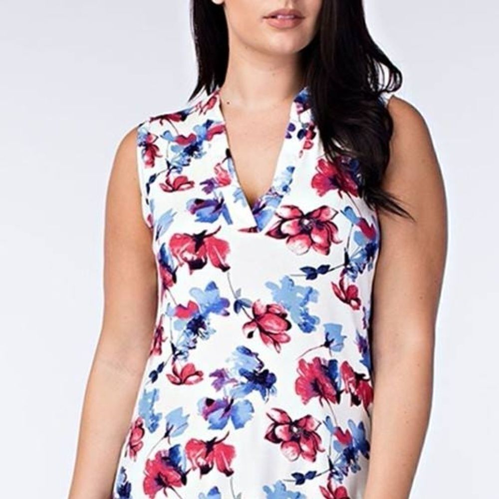 New Plus floral sleeveless top